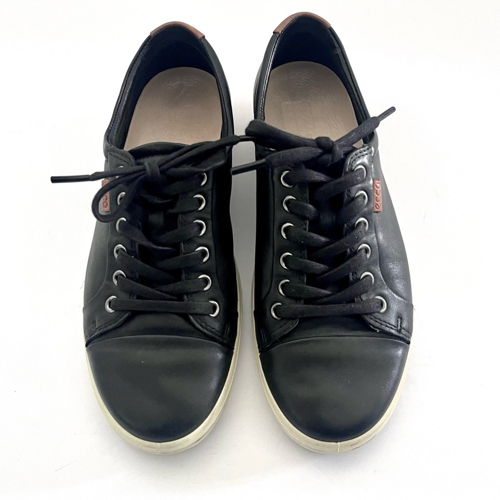 ECCO Soft 7 Women’s Black Leather Sneakers Size 8